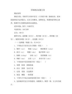 詳細測試試題方案