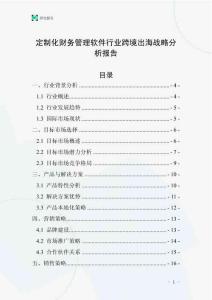 定制化财务管理软件行业跨境出海战略分析报告