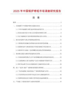 2025年中國鍋爐噴咀市場調查研究報告