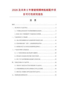 2026及未來5年普碳鋼精鑄船舶配件項目可行性研究報告