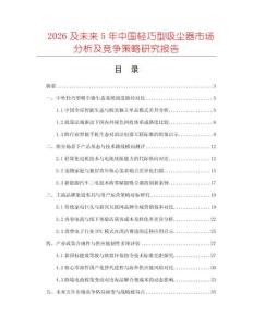 2026及未来5年中国轻巧型吸尘器市场分析及竞争策略研究报告