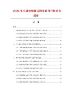 2026年毛絨修剪器刀網項目可行性研究報告