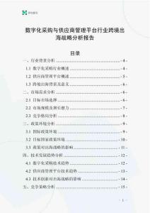 数字化采购与供应商管理平台行业跨境出海战略分析报告