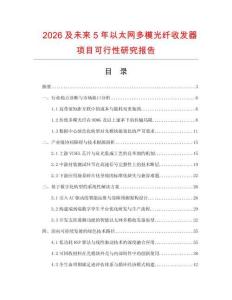 2026及未來5年以太網多模光纖收發器項目可行性研究報告