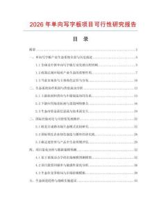 2026年单向写字板项目可行性研究报告