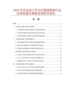 2026年及未來5年內中國鋼承板行業投資前景及策略咨詢研究報告