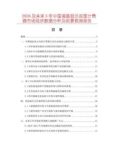 2026及未來5年中國液晶顯示雙面計費器市場現(xiàn)狀數(shù)據(jù)分析及前景預測報告