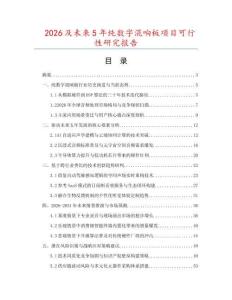 2026及未來5年純數字混響板項目可行性研究報告