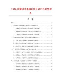 2026年整排式焊錫機項目可行性研究報告