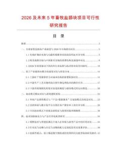 2026及未來5年畜牧鹽舔塊項目可行性研究報告