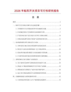 2026年船形開關項目可行性研究報告