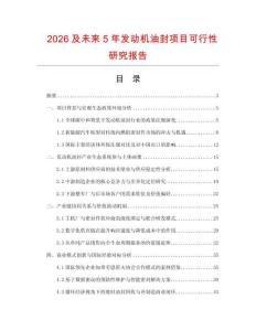 2026及未來5年發(fā)動機油封項目可行性研究報告