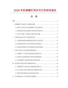 2026年階梯螺釘項(xiàng)目可行性研究報(bào)告