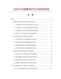 2026年凍豬蹄項(xiàng)目可行性研究報(bào)告