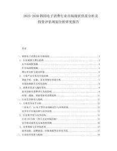 2025-2030韓國(guó)電子消費(fèi)行業(yè)市場(chǎng)現(xiàn)狀供需分析及投資評(píng)估規(guī)劃分析研究報(bào)告