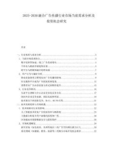 2025-2030融合廣告?zhèn)鞑バ袠I(yè)市場(chǎng)當(dāng)前需求分析及投資機(jī)會(huì)研究