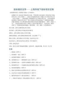 投标报价文件——上海市线下投标项目定制