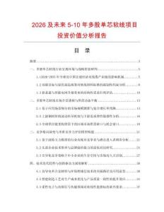 2026及未來(lái)5-10年多股單芯軟線項(xiàng)目投資價(jià)值分析報(bào)告
