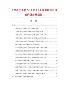 2026及未来5-10年1／4圆弧柱项目投资价值分析报告