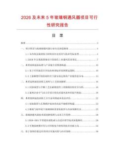 2026及未來5年玻璃鋼通風器項目可行性研究報告
