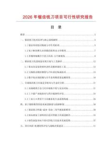 2026年鋸齒銑刀項(xiàng)目可行性研究報(bào)告