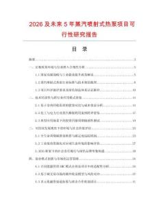 2026及未來5年蒸汽噴射式熱泵項目可行性研究報告