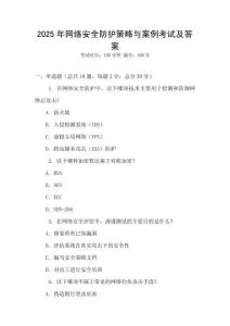 2025年網絡安全防護策略與案例考試及答案