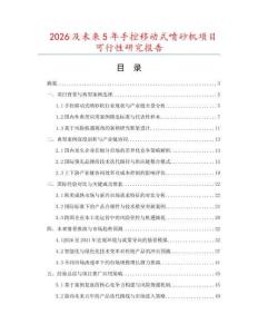 2026及未來5年手控移動式噴砂機項目可行性研究報告