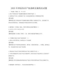 2025年國(guó)家知識(shí)產(chǎn)權(quán)戰(zhàn)略實(shí)施情況試題