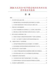 2026及未來5-10年橡皮編織軟線項目投資價值分析報告