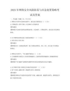 2025年網絡安全風險防范與應急處置策略考試及答案