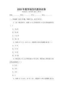 2025年數(shù)學(xué)線性代數(shù)測(cè)試卷