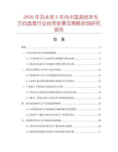 2026年及未来5年内中国高档羊毛方向盘套行业投资前景及策略咨询研究报告