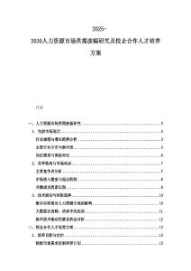 2025-2030人力资源市场供需波幅研究及校企合作人才培养方案