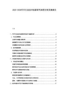 2025-2030汽車行業技術創新研究深度分析發展報告