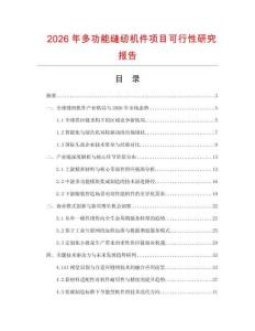 2026年多功能縫紉機件項目可行性研究報告