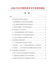2026年億豐噴劑項目可行性研究報告