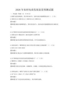 2026年農村電商發展前景預測試題