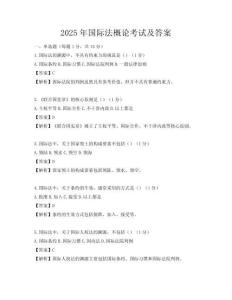 2025年國際法概論考試及答案