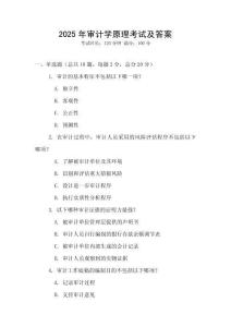 2025年審計學原理考試及答案