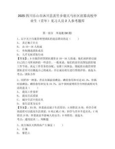 2025四川樂山市沐川縣茨竹鄉朝天馬社區招募高校畢業生（青年）見習人員2人參考題庫及一套答案詳解