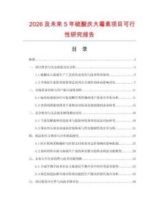 2026及未來5年硫酸慶大霉素項目可行性研究報告