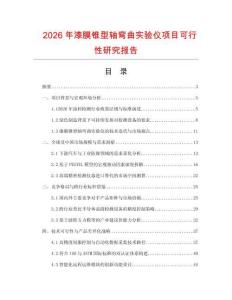 2026年漆膜錐型軸彎曲實驗儀項目可行性研究報告