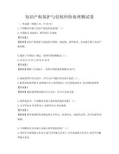 知识产权保护与侵权纠纷处理测试卷