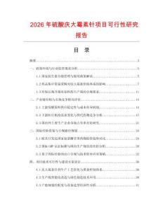 2026年硫酸慶大霉素針項目可行性研究報告