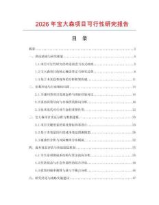 2026年寶大森項目可行性研究報告