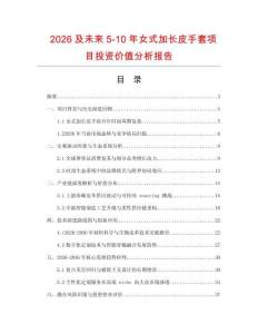 2026及未來5-10年女式加長皮手套項(xiàng)目投資價(jià)值分析報(bào)告