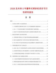 2026及未來5年履帶式噴砂機項目可行性研究報告