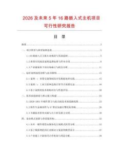 2026及未來5年16路嵌入式主機項目可行性研究報告