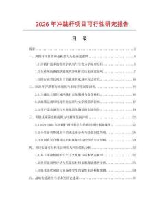 2026年沖跳桿項目可行性研究報告